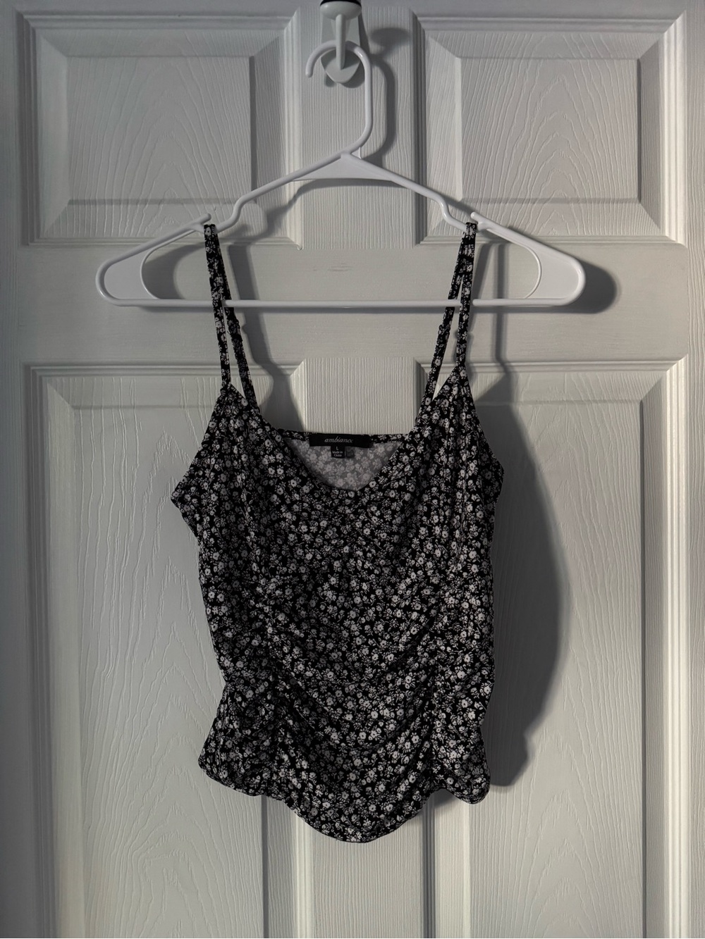 Black Floral Spaghetti Strap Tank Top - Ambiance